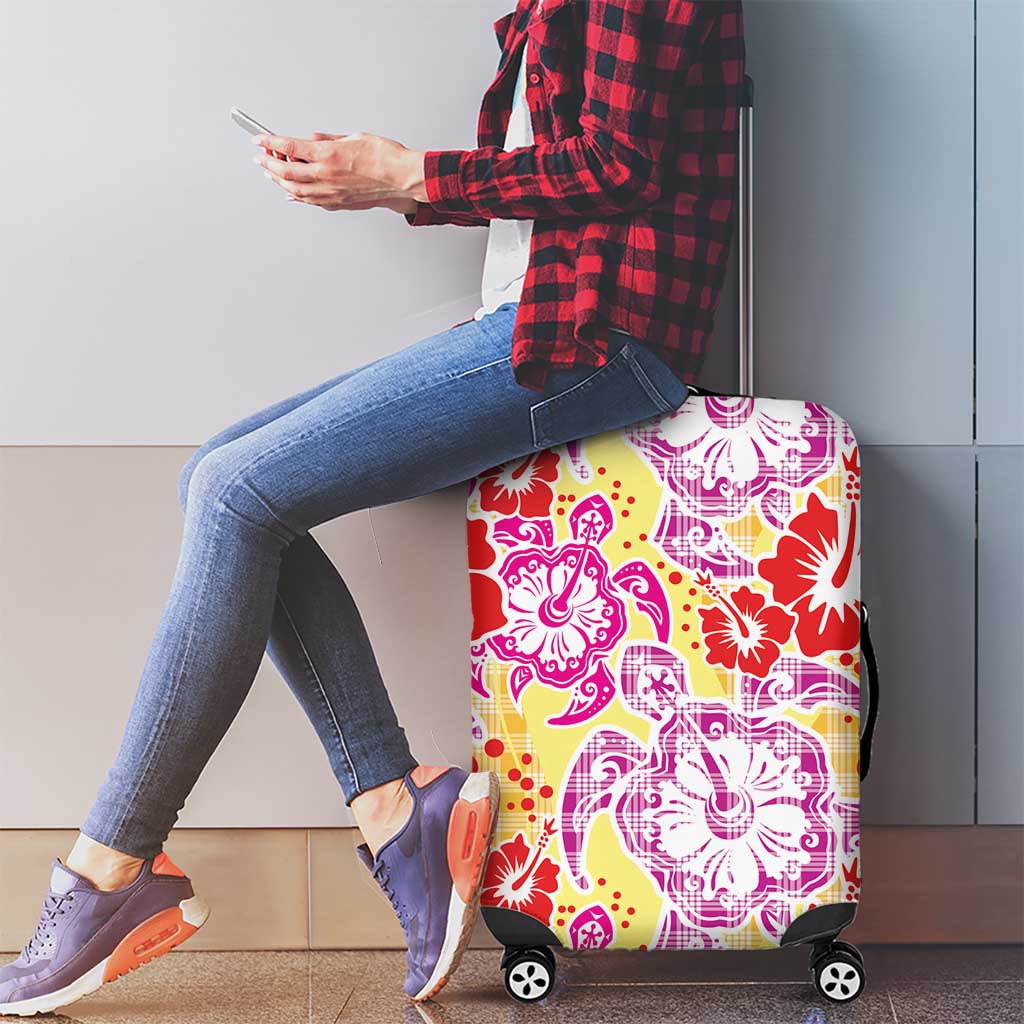 Palaka with Honu and Hibiscus Luggage Cover Hawaiian Heritage Spirit - Polynesian Pride