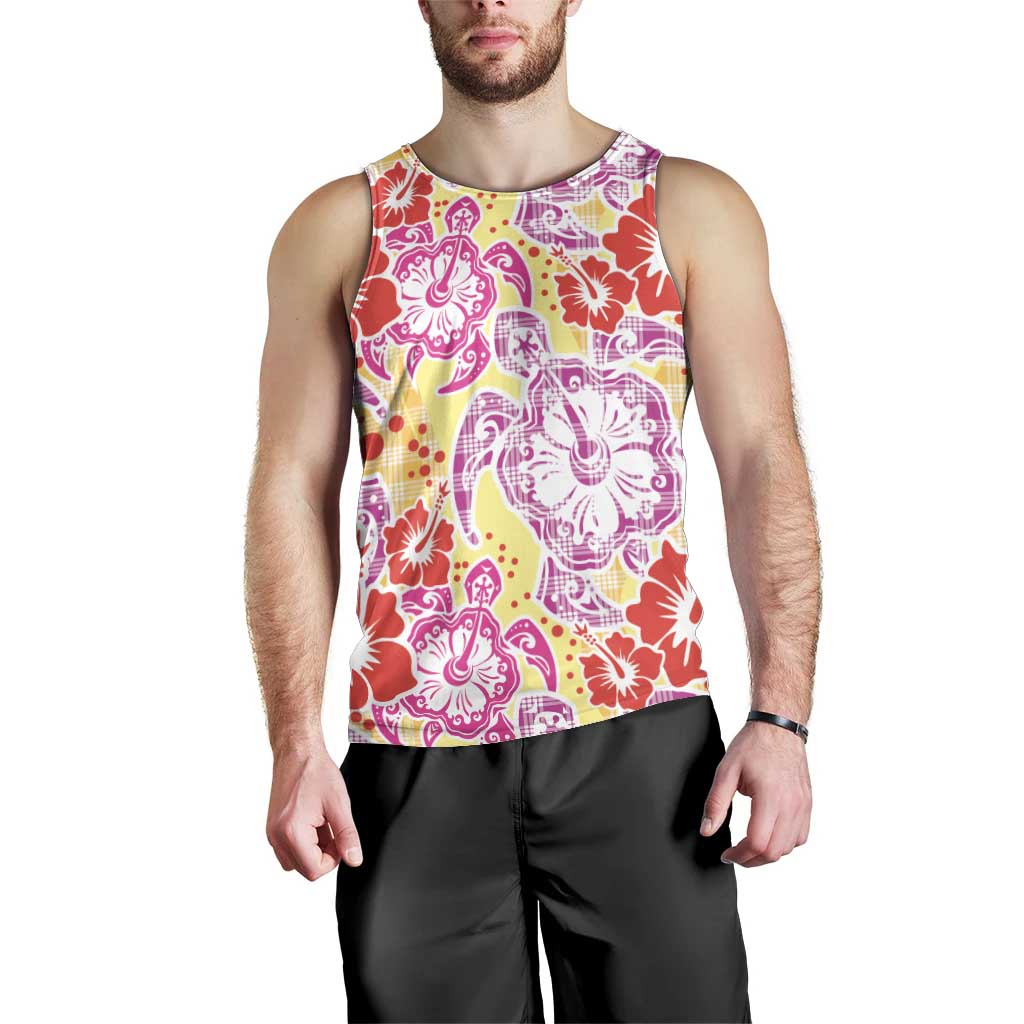 Palaka with Honu and Hibiscus Men Tank Top Hawaiian Heritage Spirit - Polynesian Pride