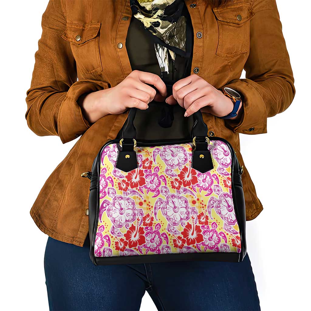 Palaka with Honu and Hibiscus Shoulder Handbag Hawaiian Heritage Spirit - Polynesian Pride