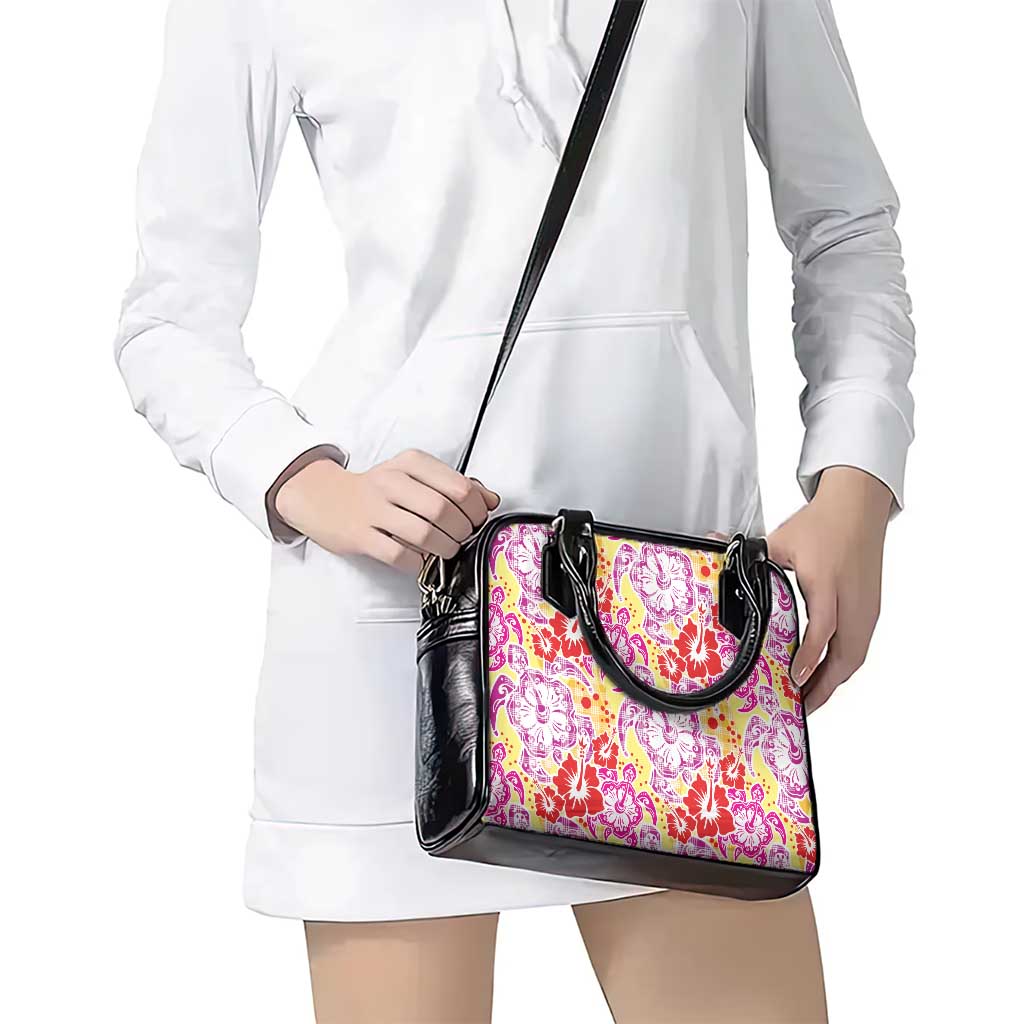 Palaka with Honu and Hibiscus Shoulder Handbag Hawaiian Heritage Spirit - Polynesian Pride