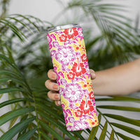 Palaka with Honu and Hibiscus Skinny Tumbler Hawaiian Heritage Spirit LT9 - Polynesian Pride