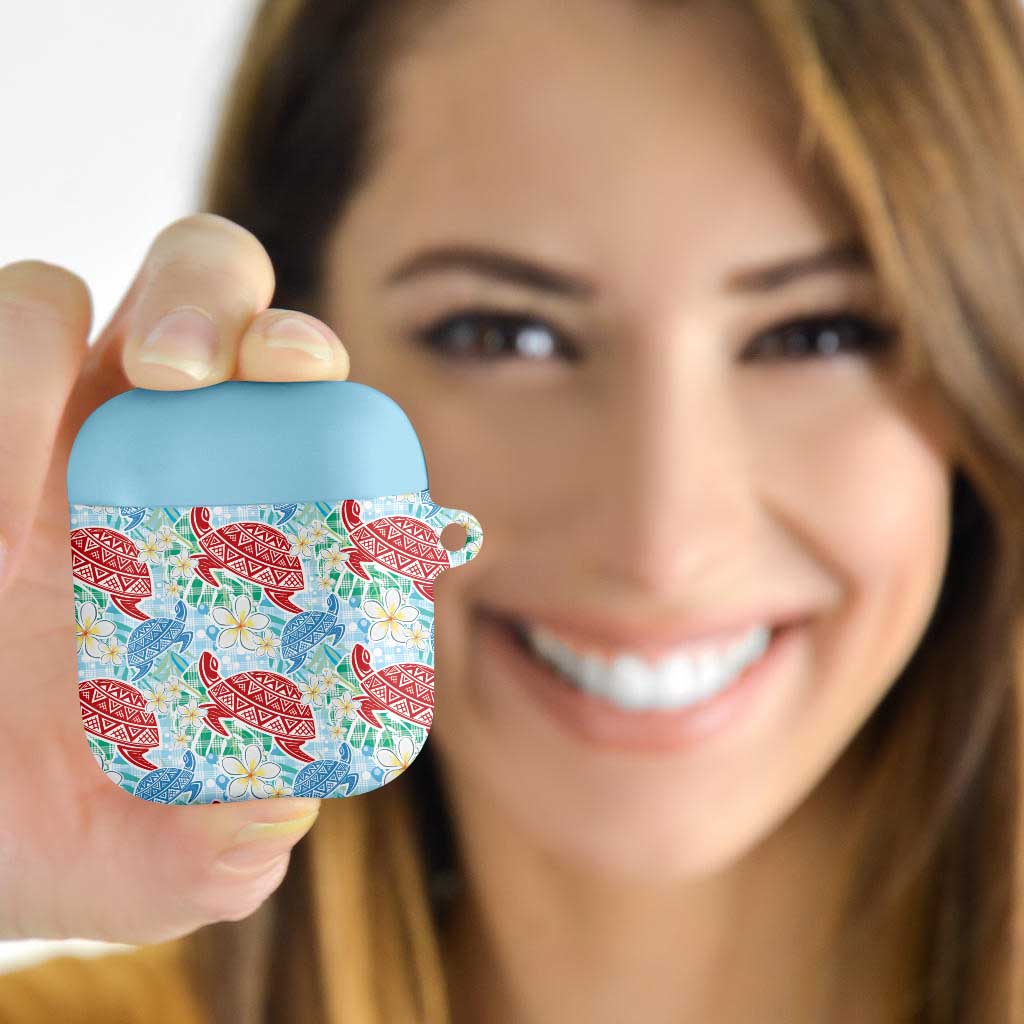 Palaka with Honu and Plumeria AirPods Case Hawaiian Heritage Spirit - Polynesian Pride