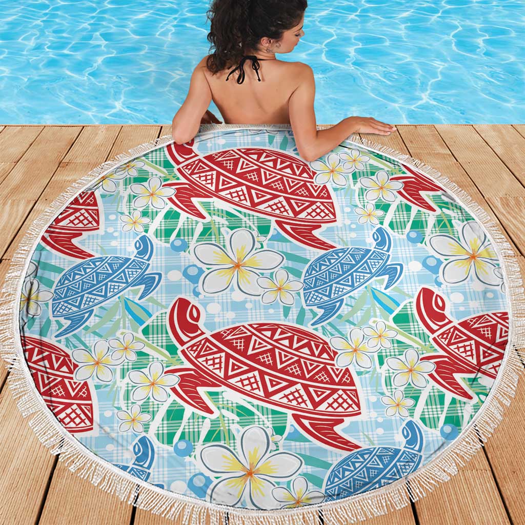 Palaka with Honu and Plumeria Beach Blanket Hawaiian Heritage Spirit LT9 - Polynesian Pride