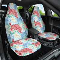 Palaka with Honu and Plumeria Car Seat Cover Hawaiian Heritage Spirit LT9 One Size Blue - Polynesian Pride