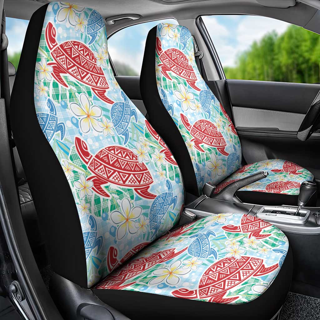 Palaka with Honu and Plumeria Car Seat Cover Hawaiian Heritage Spirit LT9 - Polynesian Pride