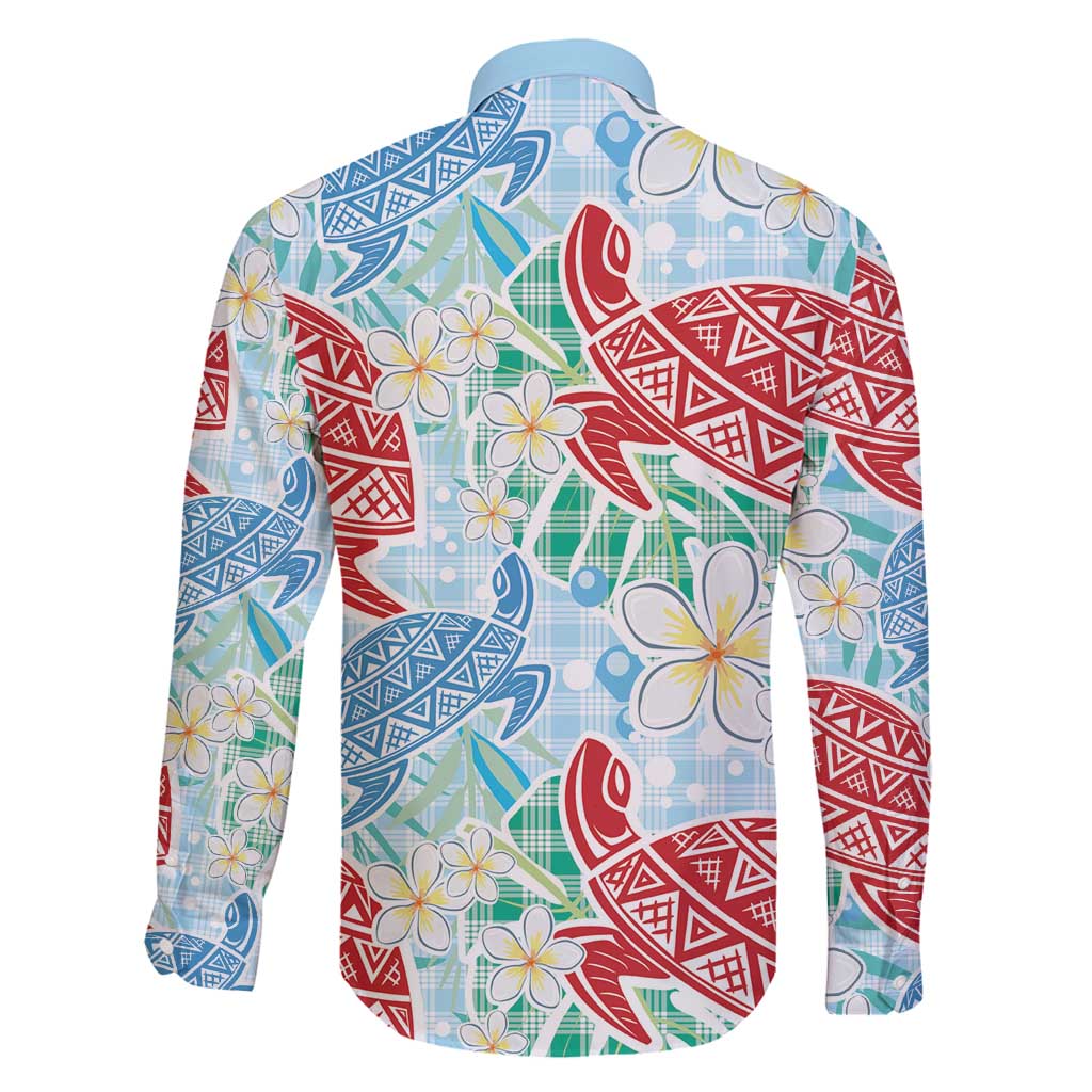 Palaka with Honu and Plumeria Family Matching Long Sleeve Bodycon Dress and Hawaiian Shirt Hawaiian Heritage Spirit LT9 - Polynesian Pride