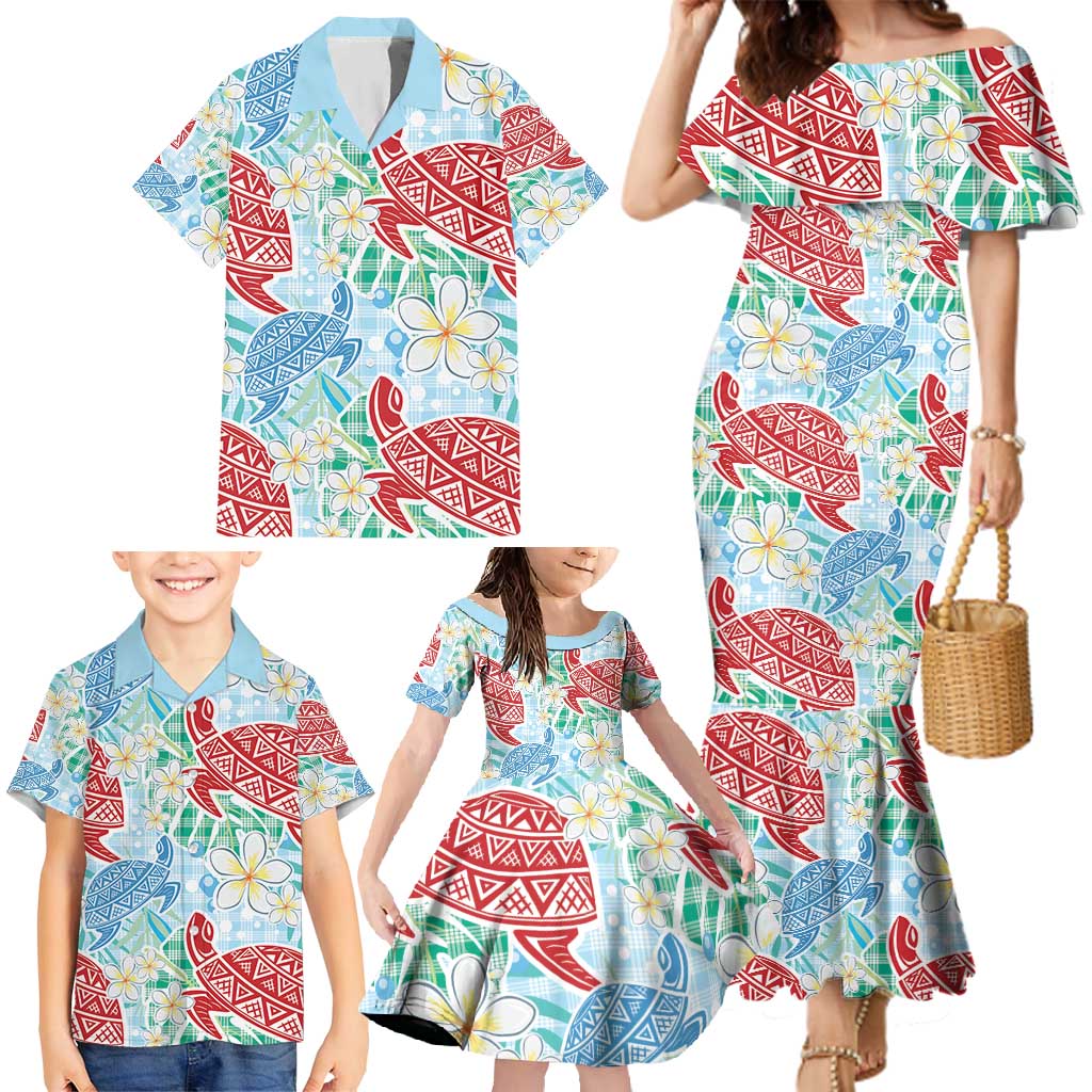 Palaka with Honu and Plumeria Family Matching Mermaid Dress and Hawaiian Shirt Hawaiian Heritage Spirit LT9 - Polynesian Pride