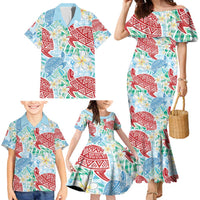 Palaka with Honu and Plumeria Family Matching Mermaid Dress and Hawaiian Shirt Hawaiian Heritage Spirit LT9 - Polynesian Pride