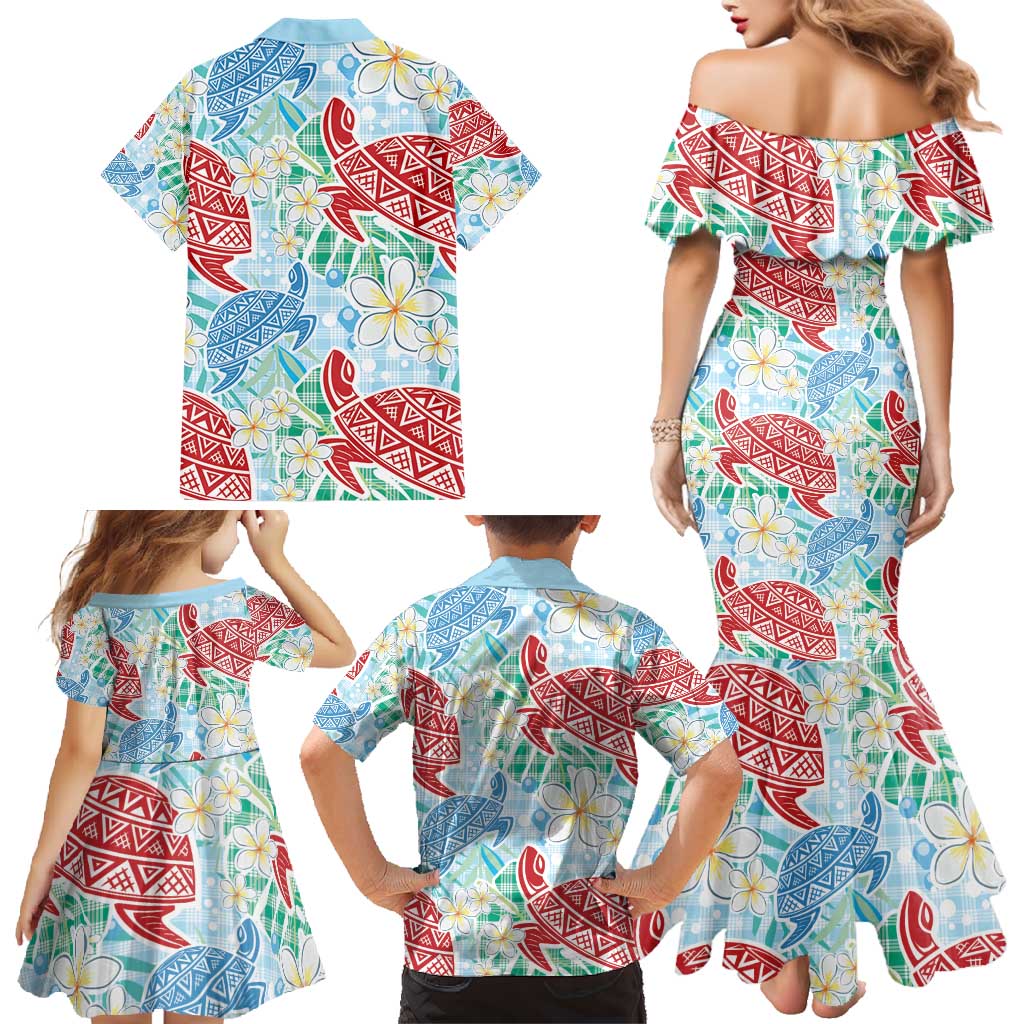 Palaka with Honu and Plumeria Family Matching Mermaid Dress and Hawaiian Shirt Hawaiian Heritage Spirit LT9 - Polynesian Pride
