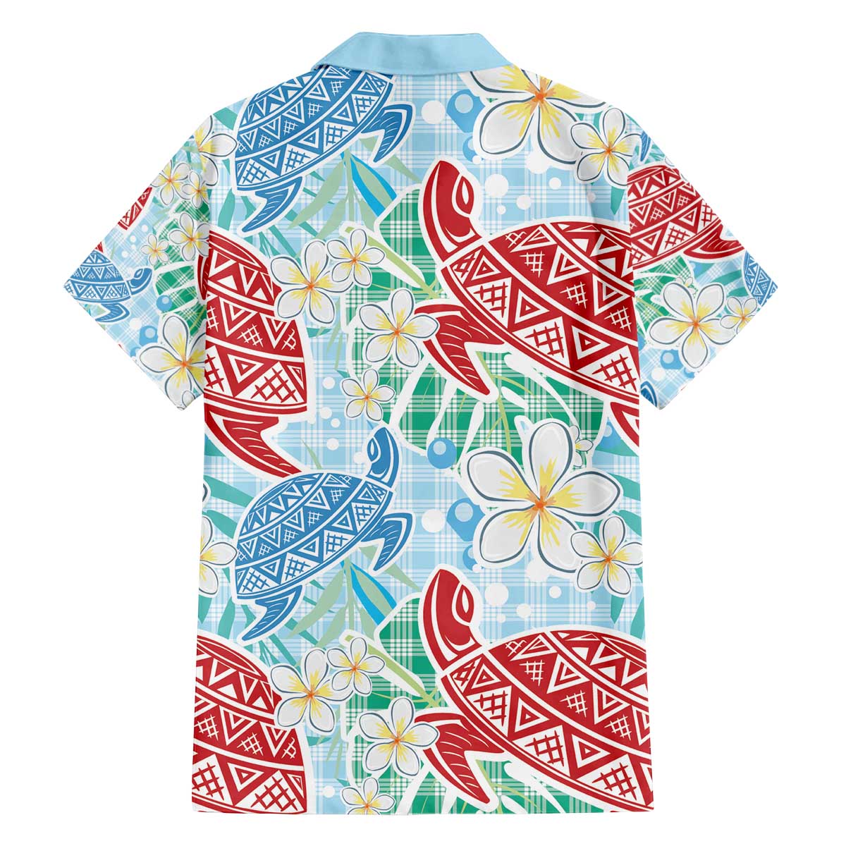 Palaka with Honu and Plumeria Family Matching Off The Shoulder Long Sleeve Dress and Hawaiian Shirt Hawaiian Heritage Spirit LT9 - Polynesian Pride