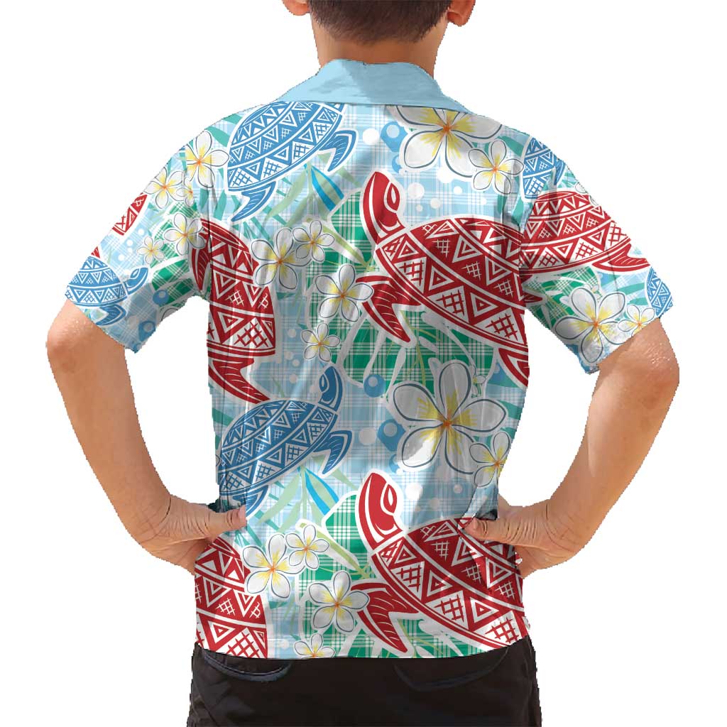 Palaka with Honu and Plumeria Family Matching Off Shoulder Maxi Dress and Hawaiian Shirt Hawaiian Heritage Spirit LT9 - Polynesian Pride