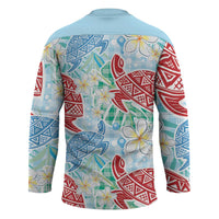 Palaka with Honu and Plumeria Hockey Jersey Hawaiian Heritage Spirit - Polynesian Pride