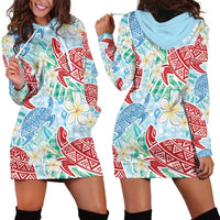 Palaka with Honu and Plumeria Hoodie Dress Hawaiian Heritage Spirit LT9 - Polynesian Pride
