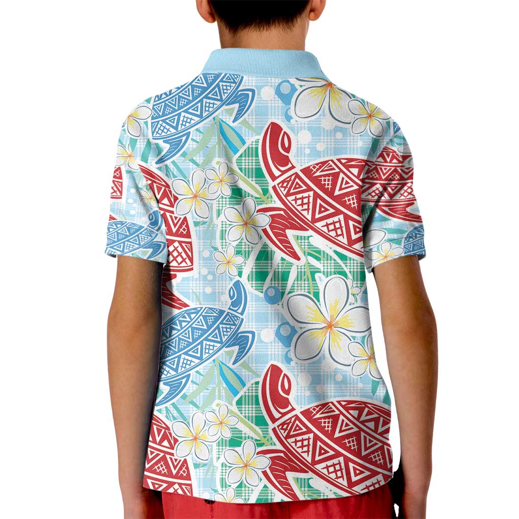 Palaka with Honu and Plumeria Kid Polo Shirt Hawaiian Heritage Spirit LT9 - Polynesian Pride
