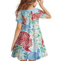 Palaka with Honu and Plumeria Kid Short Sleeve Dress Hawaiian Heritage Spirit LT9 - Polynesian Pride