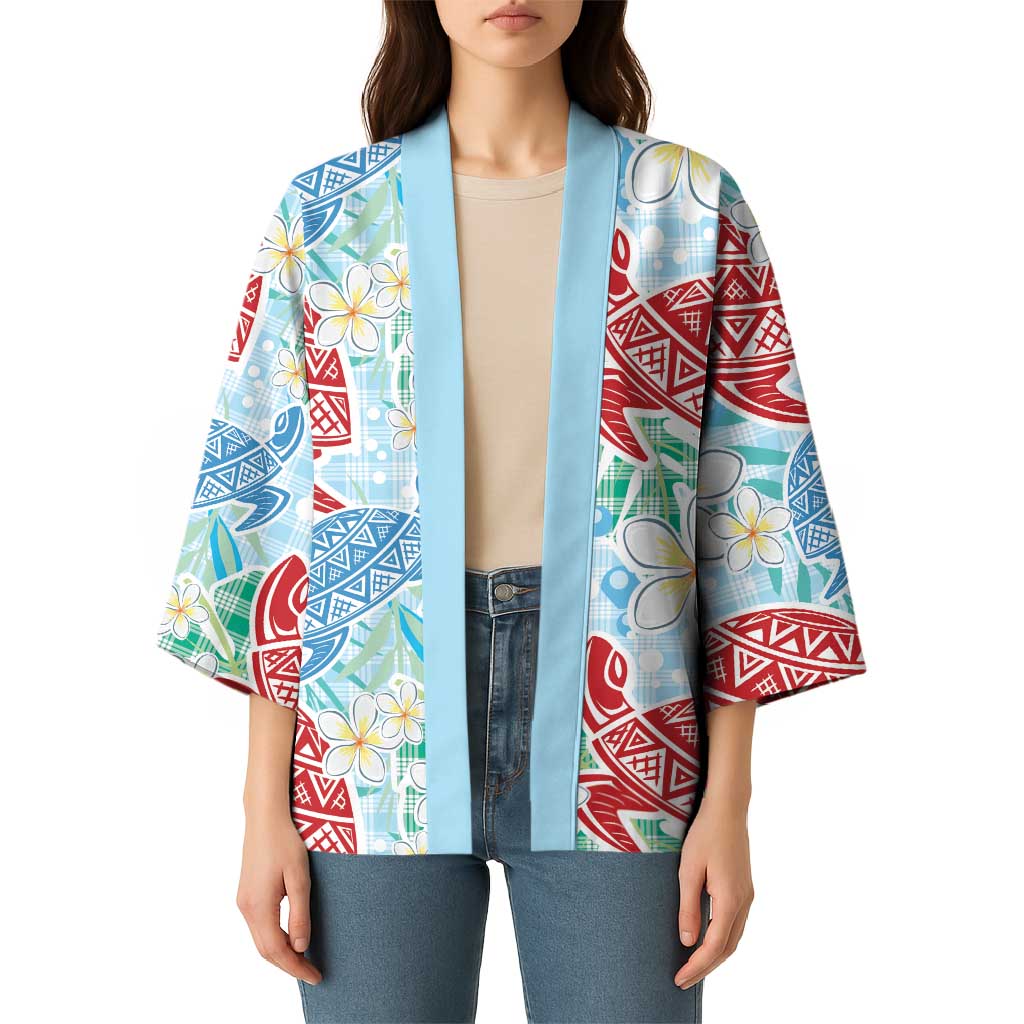 Palaka with Honu and Plumeria Kimono Hawaiian Heritage Spirit - Polynesian Pride