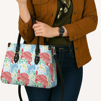 Palaka with Honu and Plumeria Leather Bag Hawaiian Heritage Spirit - Polynesian Pride