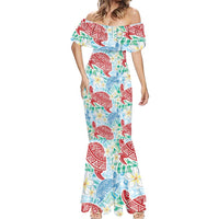 Palaka with Honu and Plumeria Mermaid Dress Hawaiian Heritage Spirit LT9 - Polynesian Pride
