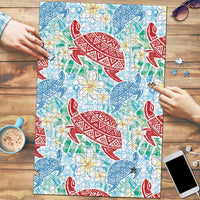 Palaka with Honu and Plumeria Puzzle Hawaiian Heritage Spirit LT9 Blue - Polynesian Pride