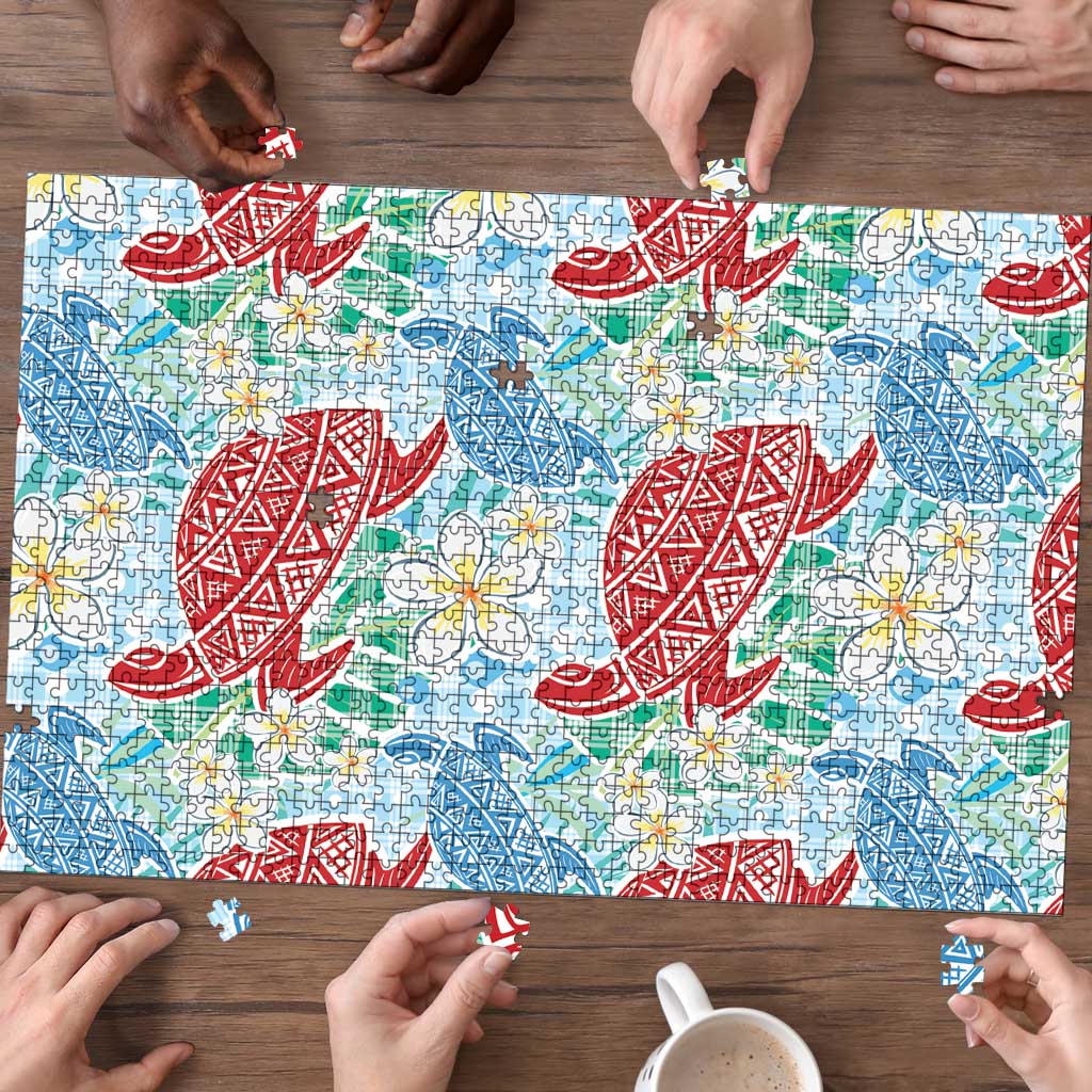 Palaka with Honu and Plumeria Puzzle Hawaiian Heritage Spirit LT9 - Polynesian Pride