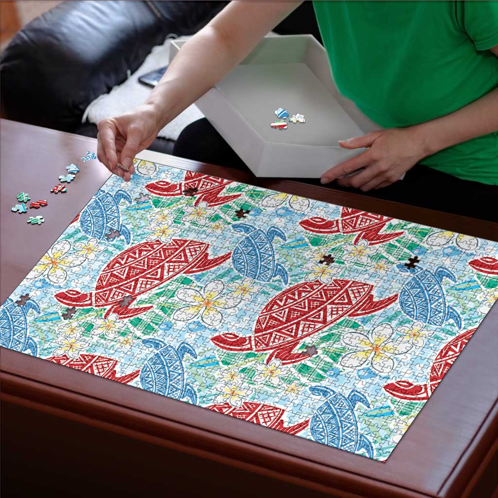 Palaka with Honu and Plumeria Puzzle Hawaiian Heritage Spirit LT9 - Polynesian Pride