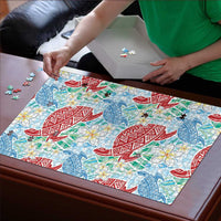 Palaka with Honu and Plumeria Puzzle Hawaiian Heritage Spirit LT9 - Polynesian Pride