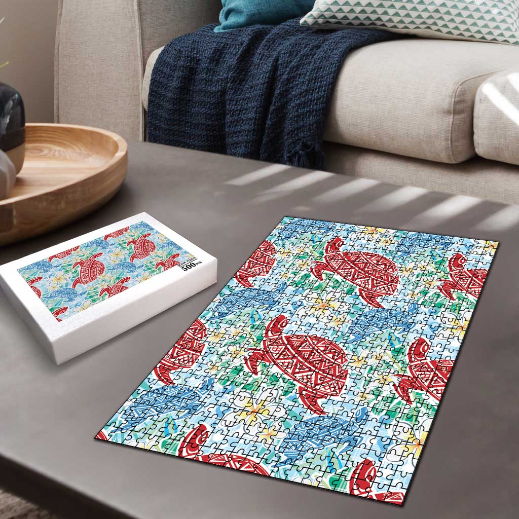 Palaka with Honu and Plumeria Puzzle Hawaiian Heritage Spirit LT9 - Polynesian Pride