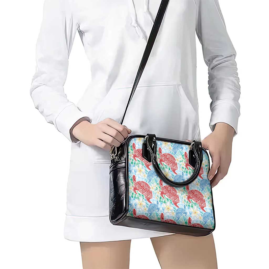 Palaka with Honu and Plumeria Shoulder Handbag Hawaiian Heritage Spirit - Polynesian Pride