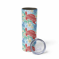 Palaka with Honu and Plumeria Skinny Tumbler Hawaiian Heritage Spirit LT9 - Polynesian Pride