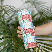 Palaka with Honu and Plumeria Skinny Tumbler Hawaiian Heritage Spirit LT9 - Polynesian Pride