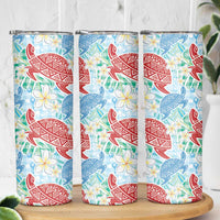 Palaka with Honu and Plumeria Skinny Tumbler Hawaiian Heritage Spirit LT9 - Polynesian Pride