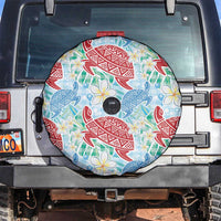 Palaka with Honu and Plumeria Spare Tire Cover Hawaiian Heritage Spirit LT9 Blue - Polynesian Pride