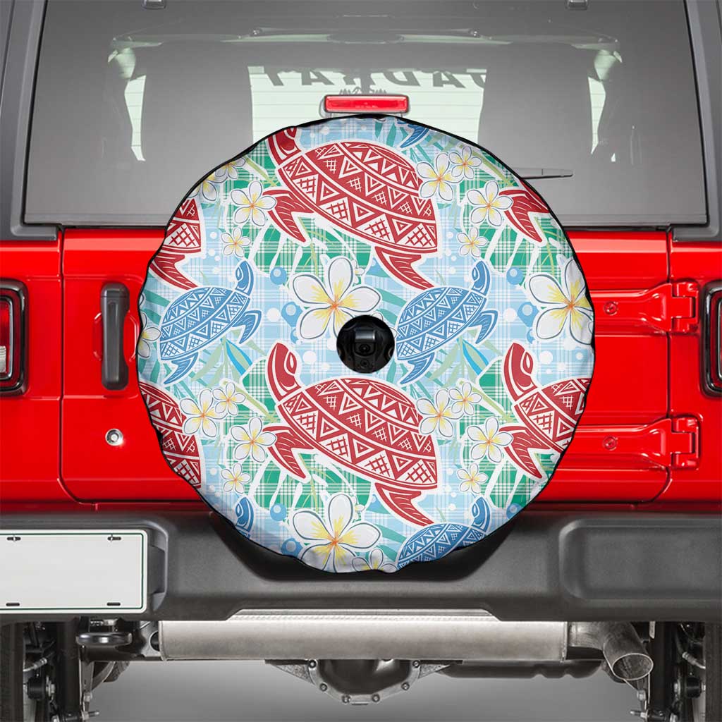Palaka with Honu and Plumeria Spare Tire Cover Hawaiian Heritage Spirit LT9 - Polynesian Pride