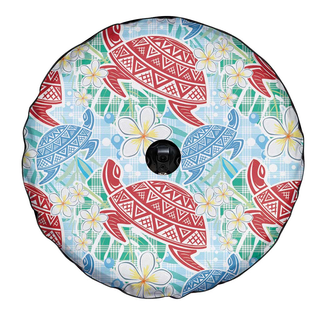 Palaka with Honu and Plumeria Spare Tire Cover Hawaiian Heritage Spirit LT9 - Polynesian Pride