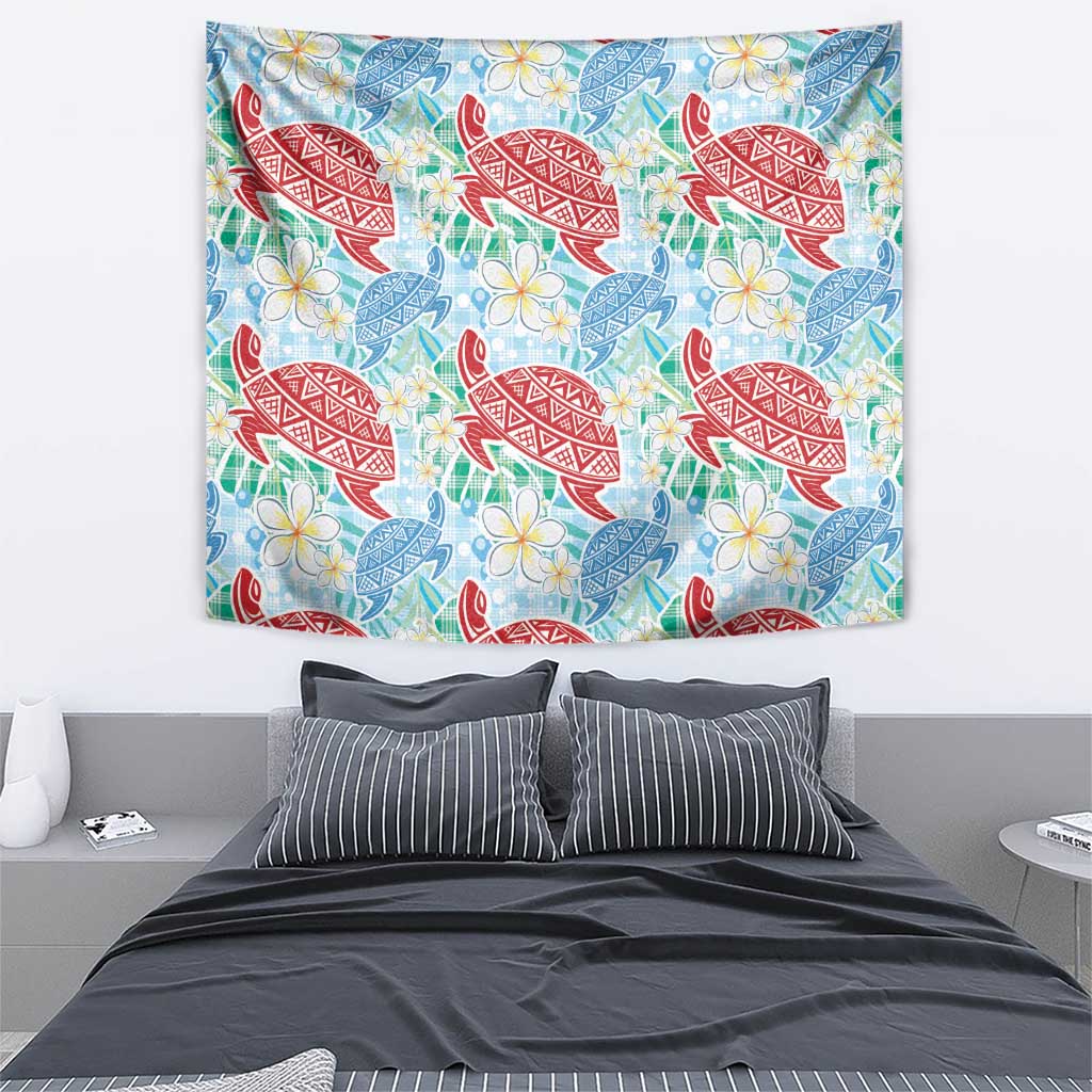 Palaka with Honu and Plumeria Tapestry Hawaiian Heritage Spirit - Polynesian Pride