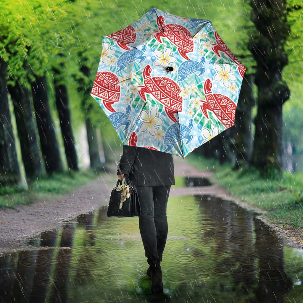 Palaka with Honu and Plumeria Umbrella Hawaiian Heritage Spirit - Polynesian Pride