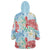 Palaka with Honu and Plumeria Wearable Blanket Hoodie Hawaiian Heritage Spirit - Polynesian Pride