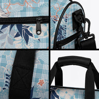 Blue Palaka Crane and Flowers Duffle Bag Japan Heritage Spirit LT9 - Polynesian Pride