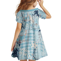 Blue Palaka Crane and Flowers Family Matching Off Shoulder Maxi Dress and Hawaiian Shirt Japan Heritage Spirit LT9 - Polynesian Pride