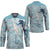 Blue Palaka Crane and Flowers Hockey Jersey Japan Heritage Spirit - Polynesian Pride