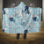 Blue Palaka Crane and Flowers Hooded Blanket Japan Heritage Spirit - Polynesian Pride