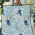 Blue Palaka Crane and Flowers Quilt Japan Heritage Spirit - Polynesian Pride