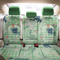 Green Palaka Crane and Flowers Back Car Seat Cover Japan Heritage Spirit LT9 - Polynesian Pride