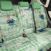 Green Palaka Crane and Flowers Back Car Seat Cover Japan Heritage Spirit LT9 - Polynesian Pride