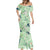 Green Palaka Crane and Flowers Mermaid Dress Japan Heritage Spirit - Polynesian Pride