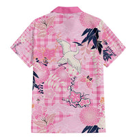 Pink Palaka Crane and Flowers Family Matching Mermaid Dress and Hawaiian Shirt Japan Heritage Spirit LT9 - Polynesian Pride