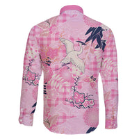 Pink Palaka Crane and Flowers Family Matching Summer Maxi Dress and Hawaiian Shirt Japan Heritage Spirit LT9 - Polynesian Pride