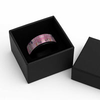 Pink Palaka Crane and Flowers Spinner Ring Japan Heritage Spirit LT9 - Polynesian Pride