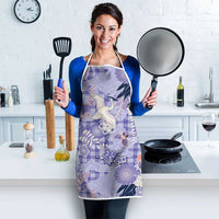 Purple Palaka Crane and Flowers Apron Japan Heritage Spirit - Polynesian Pride