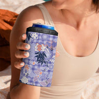 Purple Palaka Crane and Flowers 4 in 1 Can Cooler Tumbler Japan Heritage Spirit LT9 - Polynesian Pride